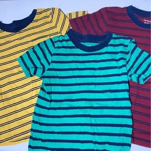 Summer bundle Carters boys size 4 striped t shirt short sleeved yellow red green
